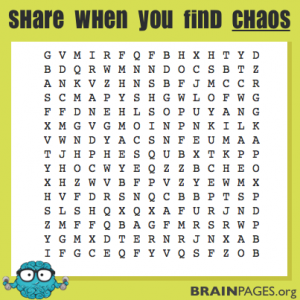 Word Search Puzzles Can You Find Chaos? Brain Teasers and Puzzles